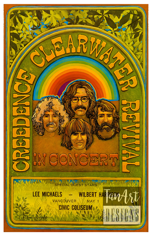 Creedence "Civic Coliseum" Concert 1969, Vintage Poster