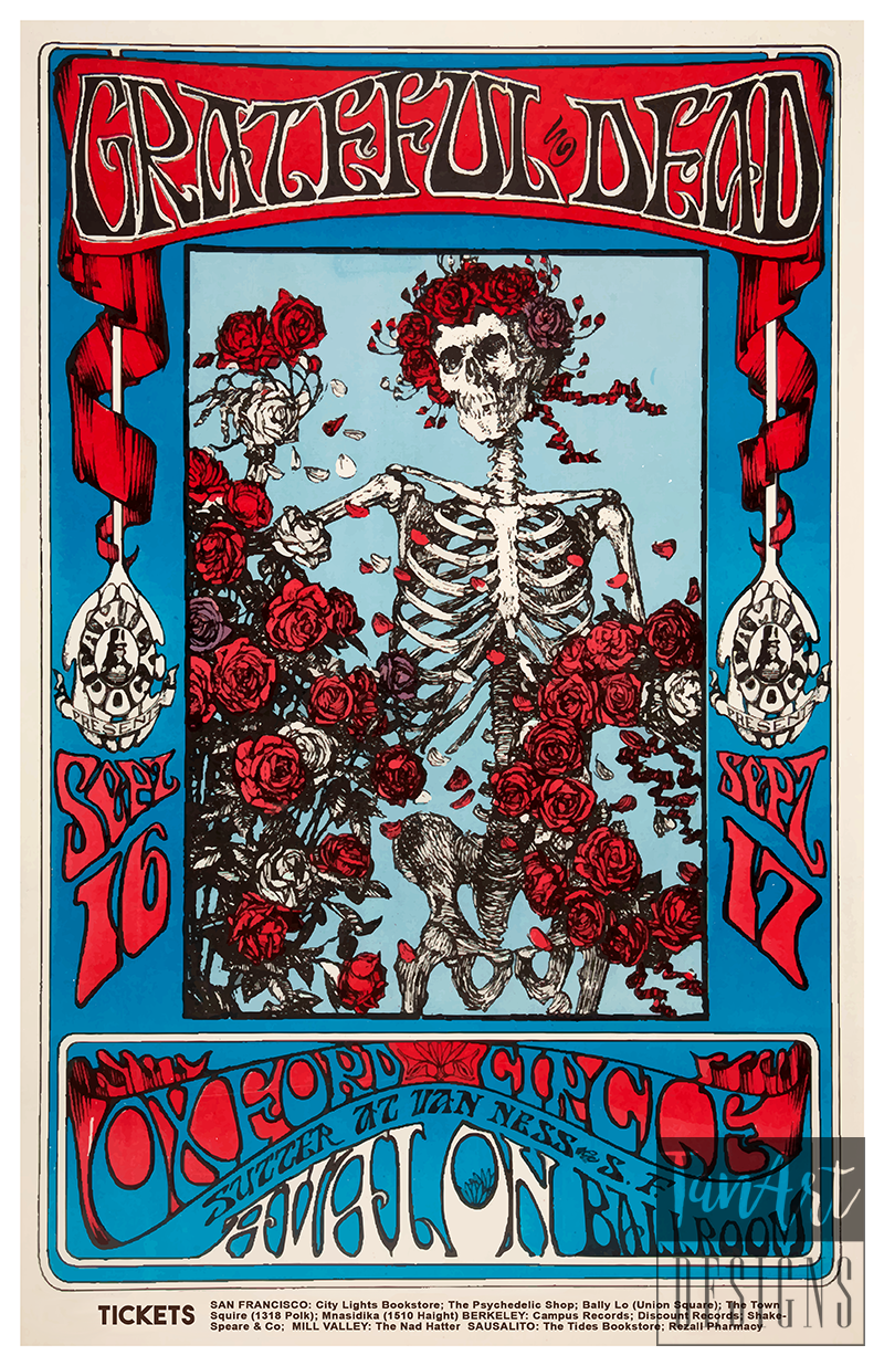 Grateful Dead "Avalon Ballroom" 1967, San Francisco, Vintage Poster